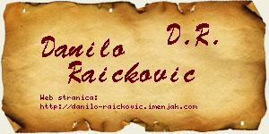 Danilo Raičković vizit kartica